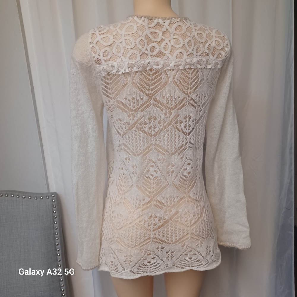 Mystree Size M Elegant Lace Cardigan - Picture 4 of 11